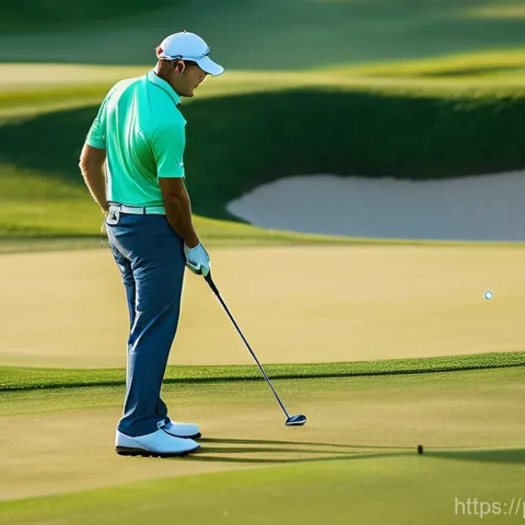 골프 레인저 파인더 추천 모델 - **Prompt:** "A focused male golfer, mid-swing, on a lush, sun-drenched golf course with rolling hill...