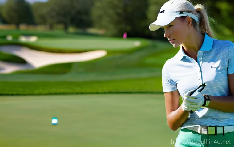 골프 레인저 파인더 추천 모델 - **Prompt:** "A focused male golfer, mid-swing, on a lush, sun-drenched golf course with rolling hill...