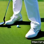 Home 22 초보자를 위한 골프 클럽 추천 - A detailed scene of a beginner golfer standing on a lush green golf course during a sunny day, holdi...