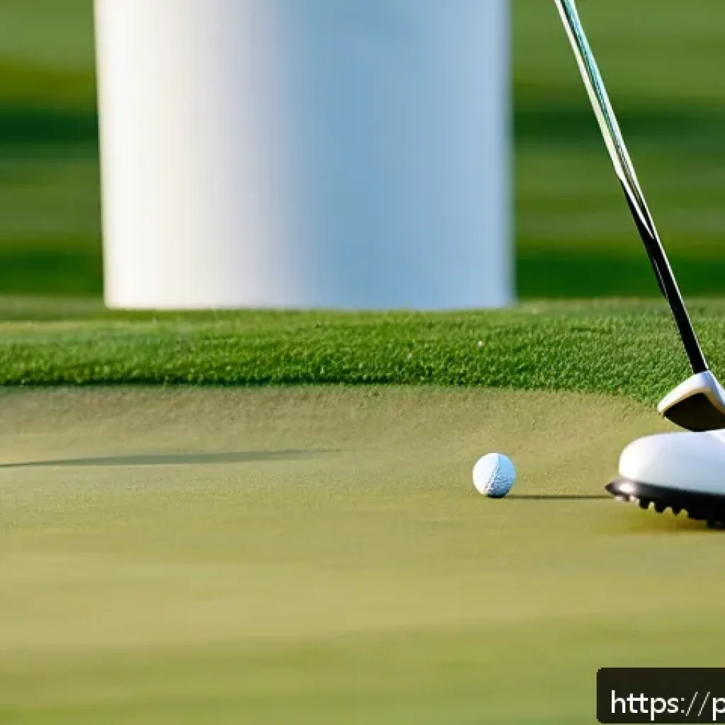골프 퍼팅 기술 마스터하기 - A professional golfer practicing putting on a lush, well-maintained green under soft daylight. The g...