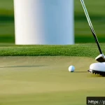Home 19 골프 퍼팅 기술 마스터하기 - A professional golfer practicing putting on a lush, well-maintained green under soft daylight. The g...